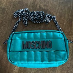 Moschino Purse- Metallic green and silver chain